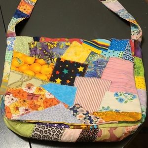 Homemade patchwork messenger bag